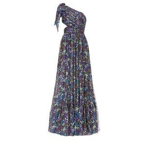 leena for Mac Duggal, Floral One-Shoulder Maxi Dress